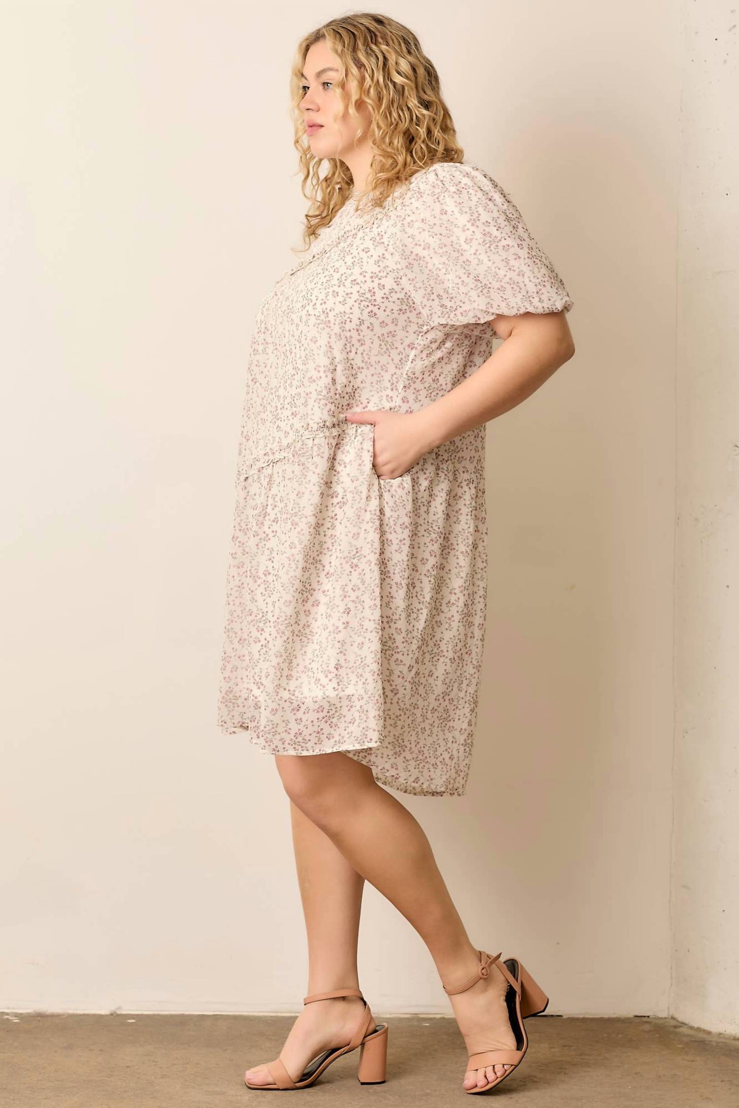 Polagram - Bubble Sleeve Mini Dress - Plus