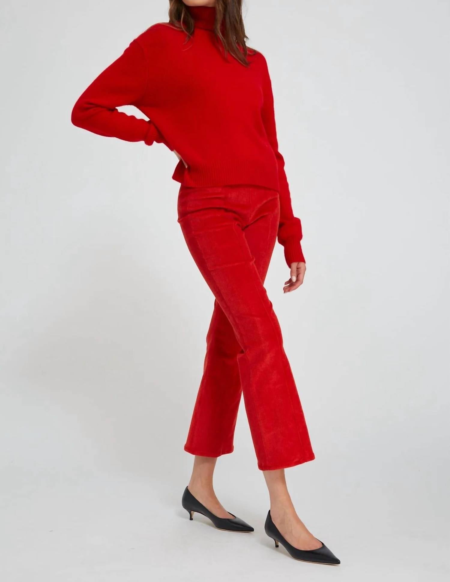 Sprwmn - Ankle Flare Pants With Princess Seam