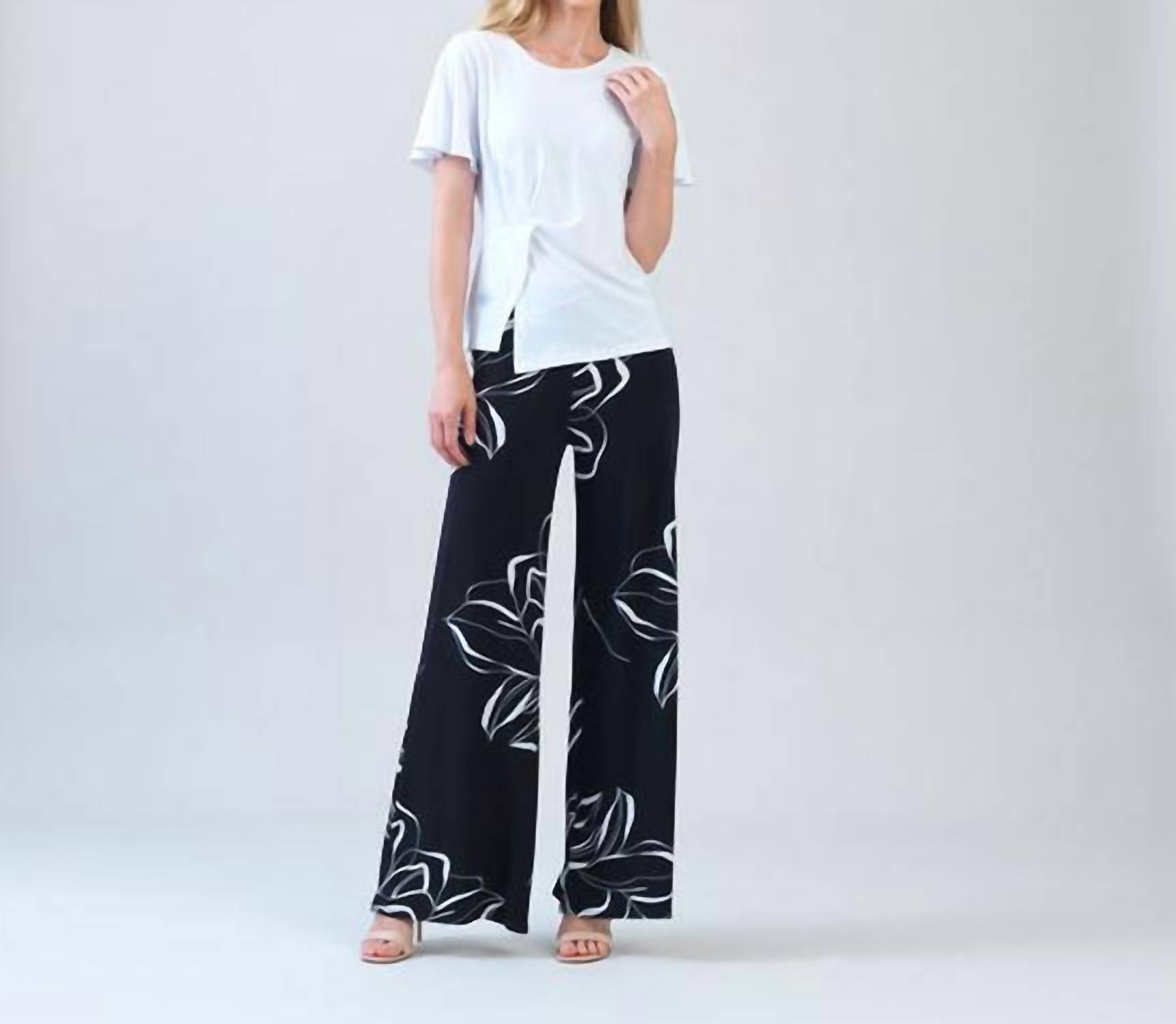 CLARA SUNWOO Crew Neck Flutter Short Sleeve Blouse in white - women's blouse