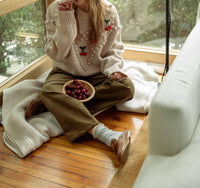 Miou Muse - Cherry Popcorn Trim Sweater