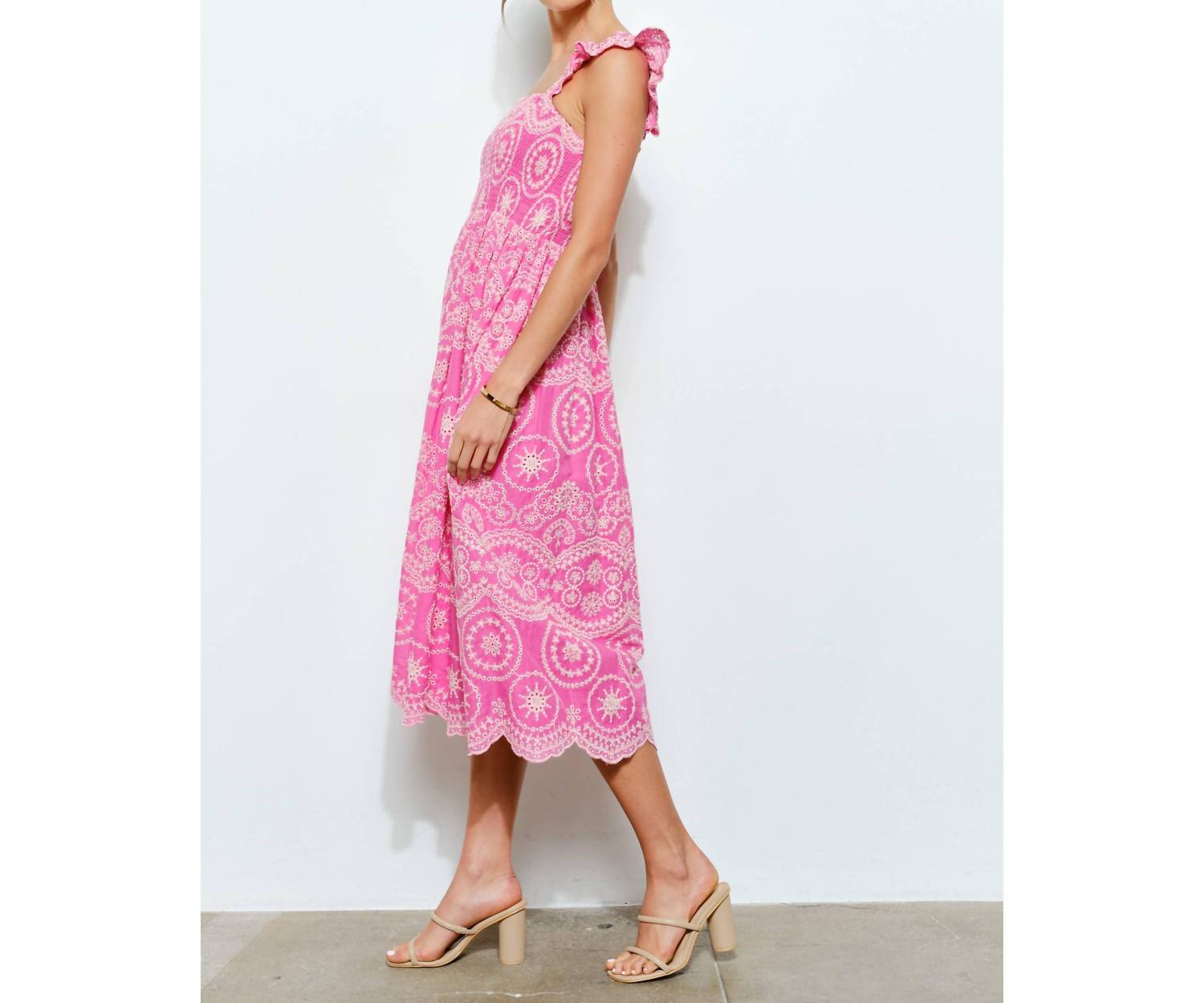 Ina Fashion - Alessia Eyelet Midi Dress