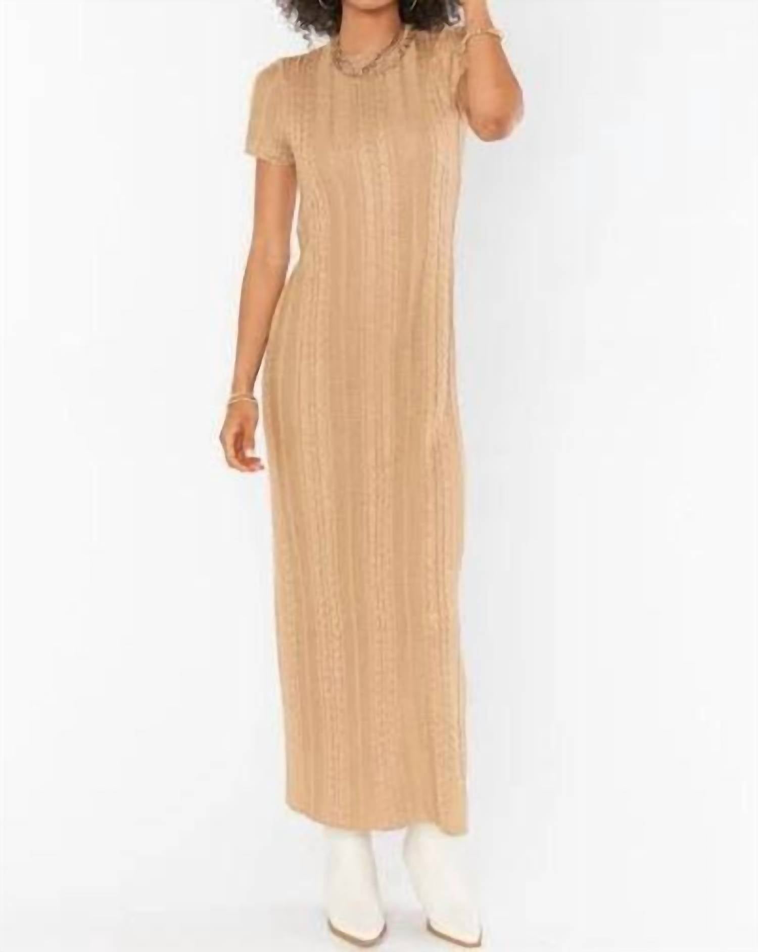 Show Me Your Mumu Valleta Midi Dress in gold shimmer knit - women's dress