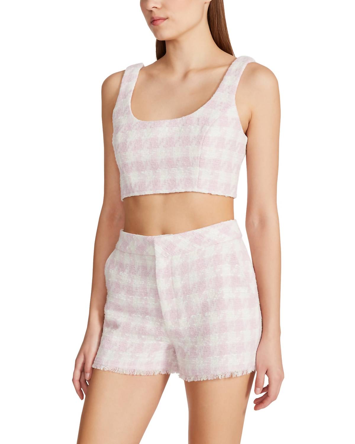 STEVE MADDEN Layla Crop Top in pink tulle - women's shirt - alternate view