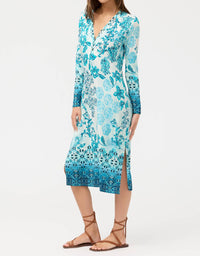 Johnny Was - JANIE FAVORITE LONG SLEEVE BUTTON NECK DRESS