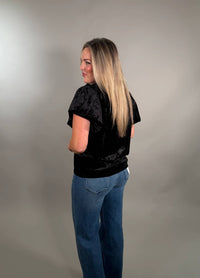 Ivy Jane - Flutter Sleeve Velvet Top