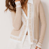 Autumn Cashmere - Mesh Shirt With Jacquard Border