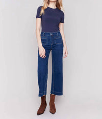 Charlie B - Cropped Flare Patch Pocket Jean