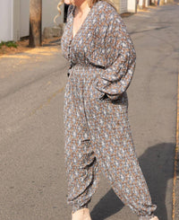 Dress Forum - Shirred V-neck Jumpsuit