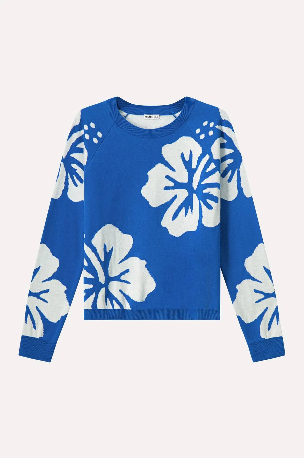 Minnie Rose - Cotton Cashmere Hibiscus Reversible Crew Top