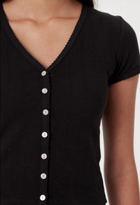 Goldie Tees - Ellie Pointelle Short Sleeve Cardigan