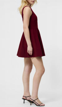 FRENCH CONNECTION Azra Twill Low Back Mini Dress in cabernet - women's dress - alternate view