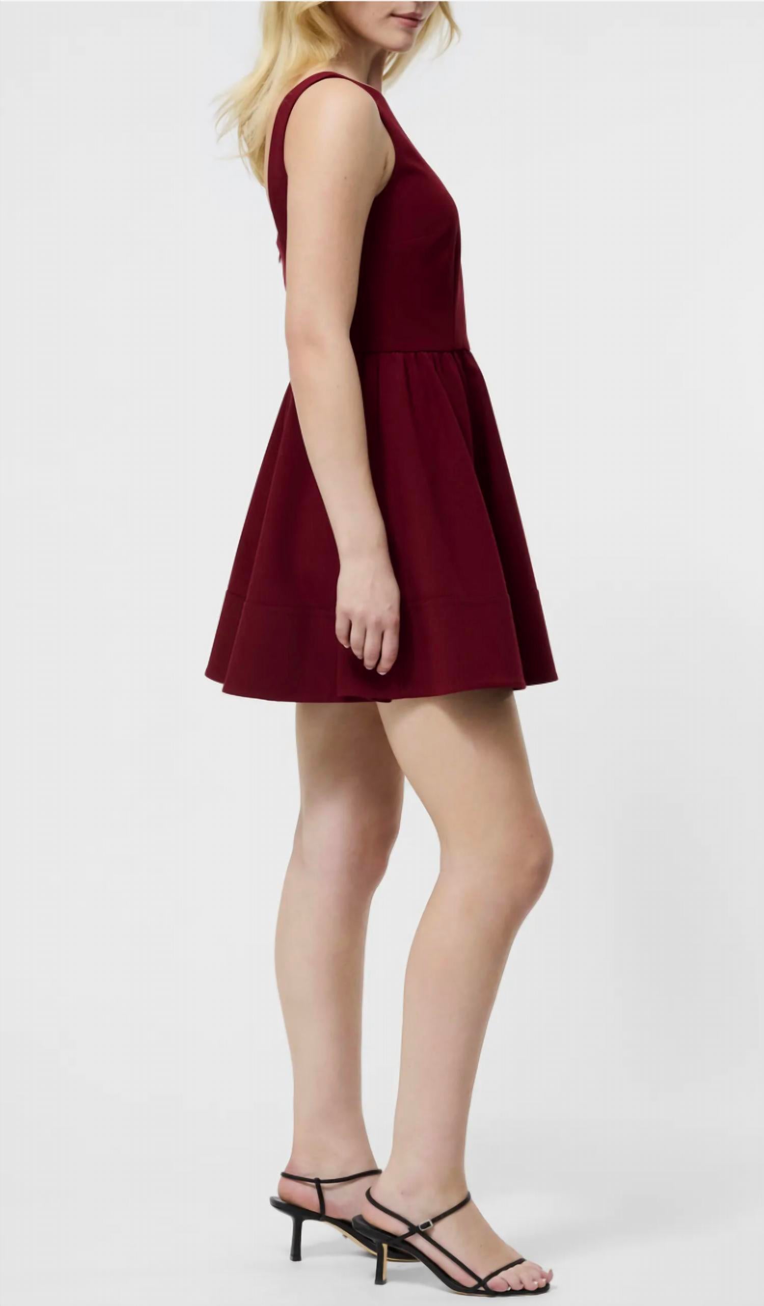 FRENCH CONNECTION Azra Twill Low Back Mini Dress in cabernet - women's dress - alternate view