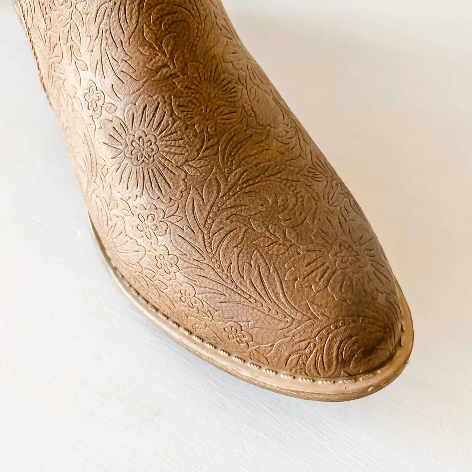 Very G Women's Divine Tooled Bootie in tan - women's shoe - alternate view