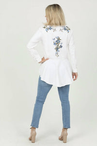 Nostalgia - Western Peplum Embroidered Shirt