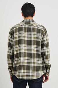 Rails Berkshire Flannel Shirt in grape leaf cedar - men's jacket - detail view