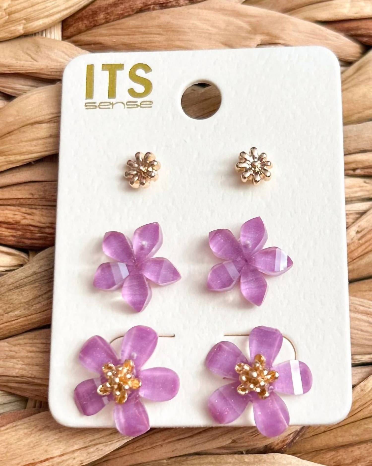 White Label - Women's Trio Floral Stud Earrings