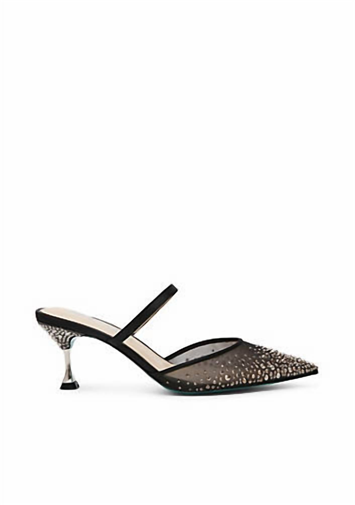 Betsey Johnson - Women's Tomy Mesh Rhinestone Mule Heels
