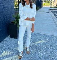 Fate - Mock Knit Top And Pants Set