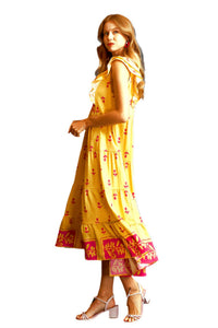 Umgee - Floral Tiered Ruffle Midi Dress