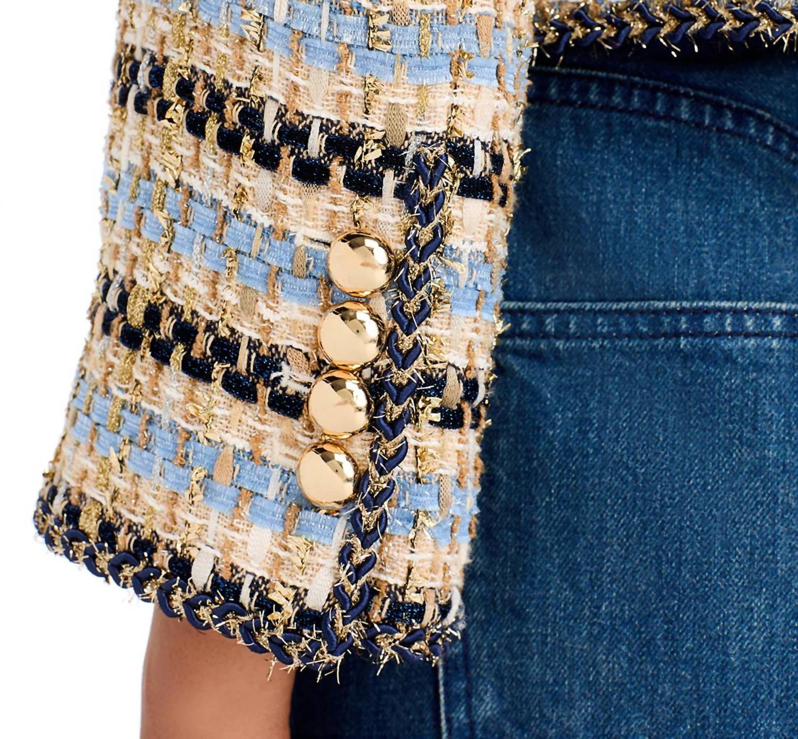 Veronica Beard Sumira Jacket in blue ivory - women's jacket - view 4