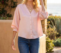 Karen Kane - Lantern Sleeve Satin Top