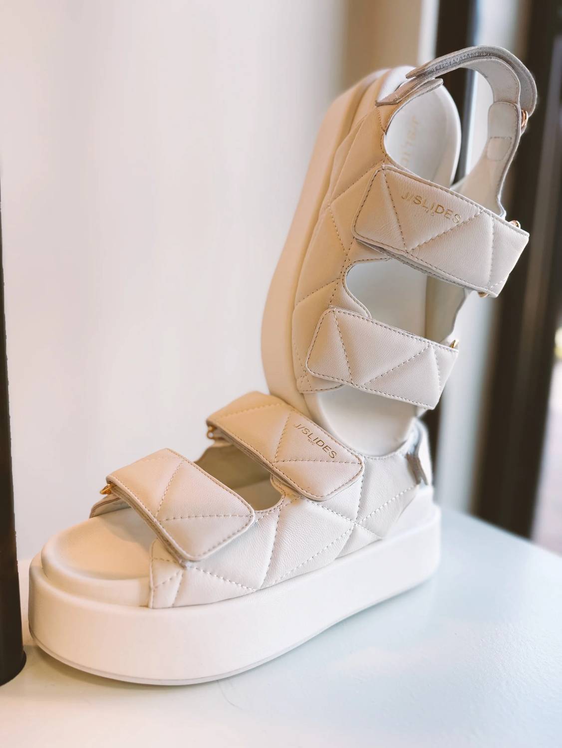 J/Slides - Women's Yolanda Quilted Platform Sandals