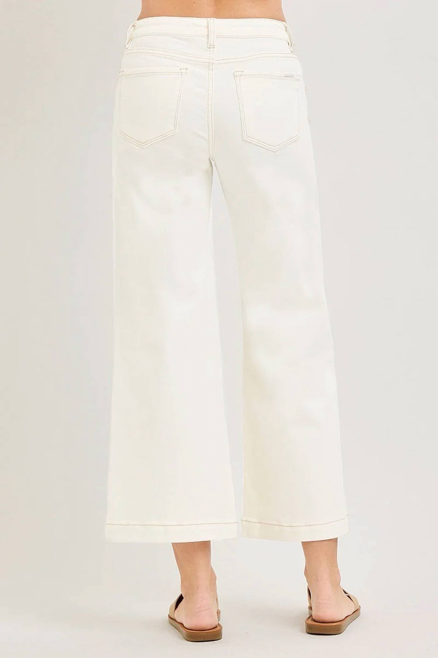 Risen - Mackie Mid Rise Flower Crop Jeans