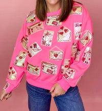 Queen Of Sparkles - Love Letters Long Sleeve Sweatshirt