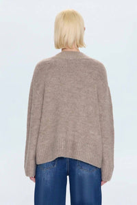 PISTOLA Talia V-neck Sweater in taupe - women's sweater - detail view
