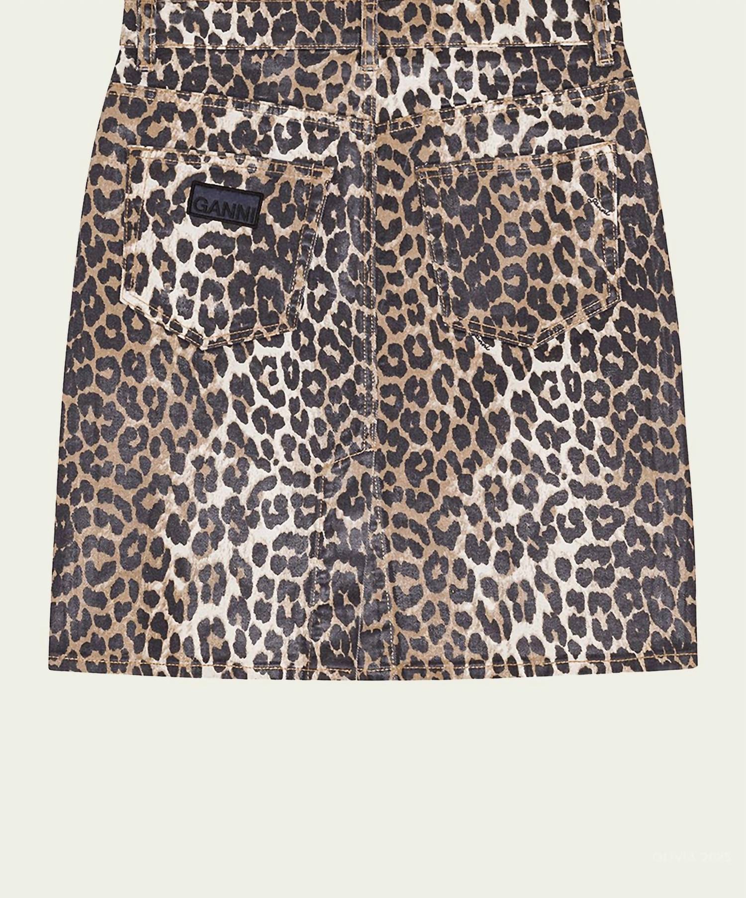 Ganni - Foil Print Denim Skirt