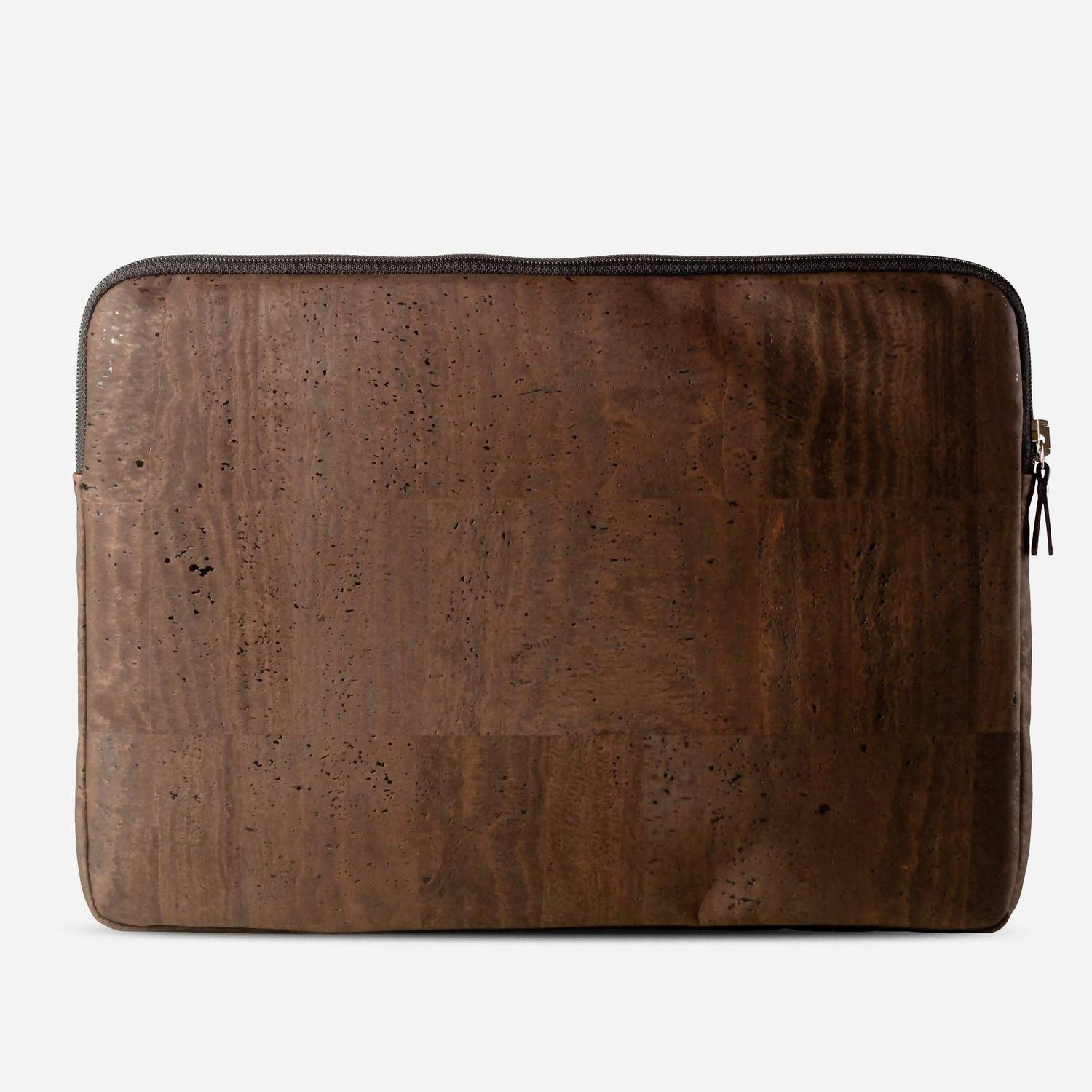 Corkor Unisex Laptop Sleeve With Pocket in brown - women's bag - alternate view