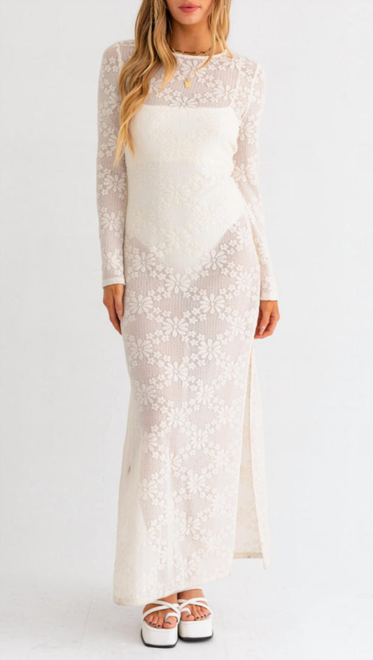 Le Lis - Long Sleeve Lace Cover Up Dress