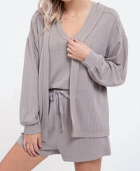 Blu Pepper - Reverse Stitched Open Front Cardigan