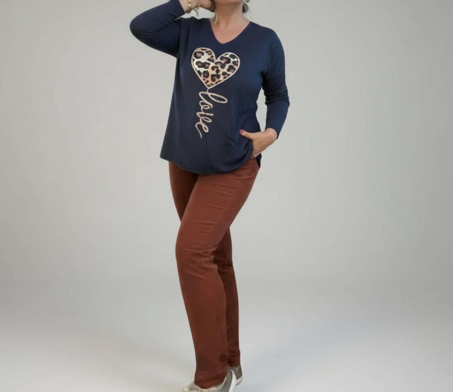 Made In Italy - Wild Love Fleece V-Neck Tee