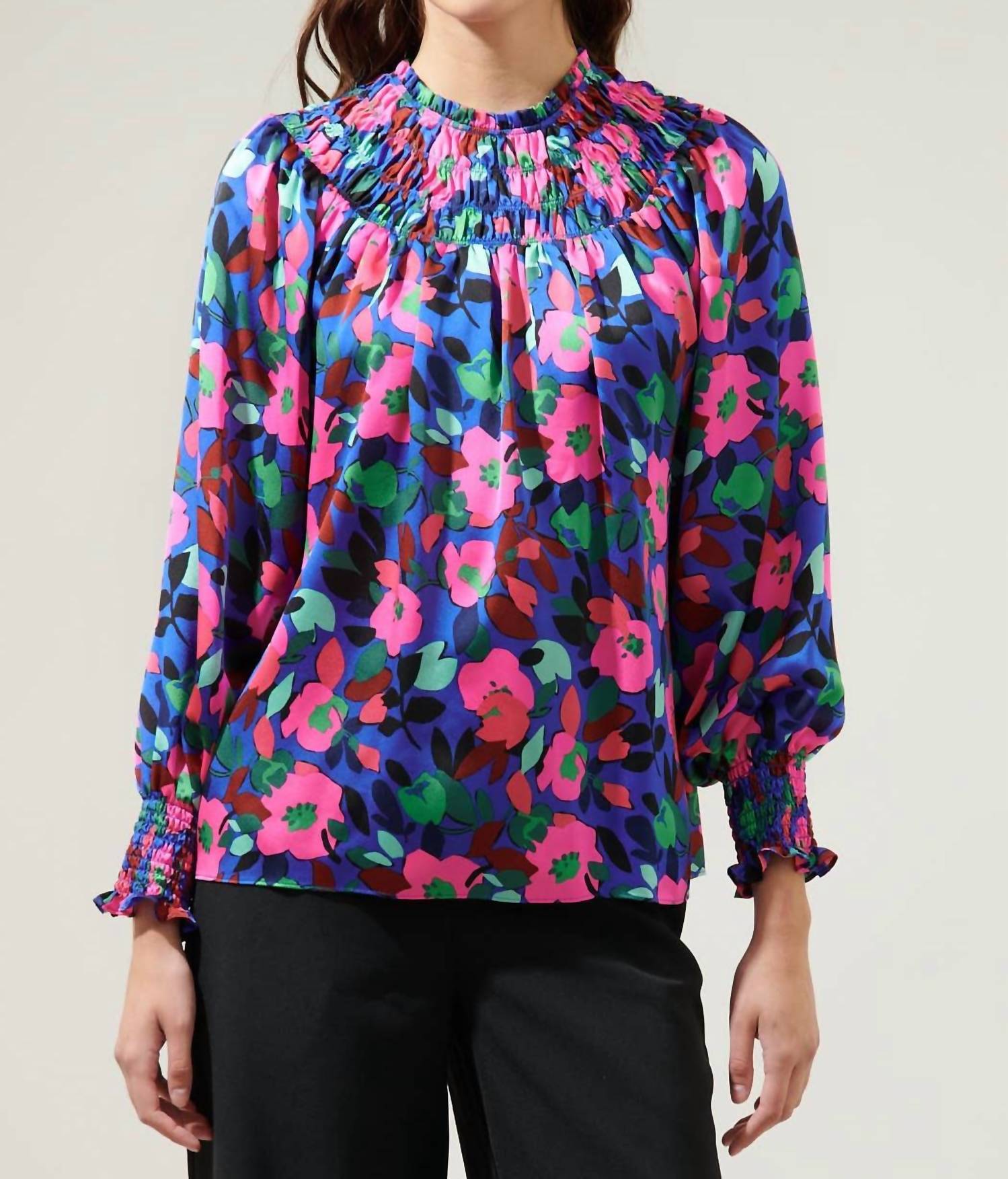 Sugarlips - Vivi Bonsoir Smocked Raglan Sleeve Blouse
