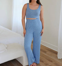 Z Supply Zoe Mini Rib Tank Bra in riviera - women's tank top - alternate view
