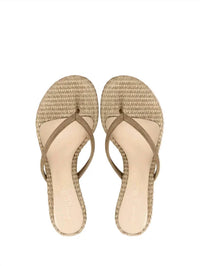 Gianvito Rossi - Women's Calypso Suede Raffia Heeled Thong Sandal