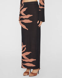 Misa Los Angeles Fira Maxi Skirt in fernal glow - women's skirt - detail view