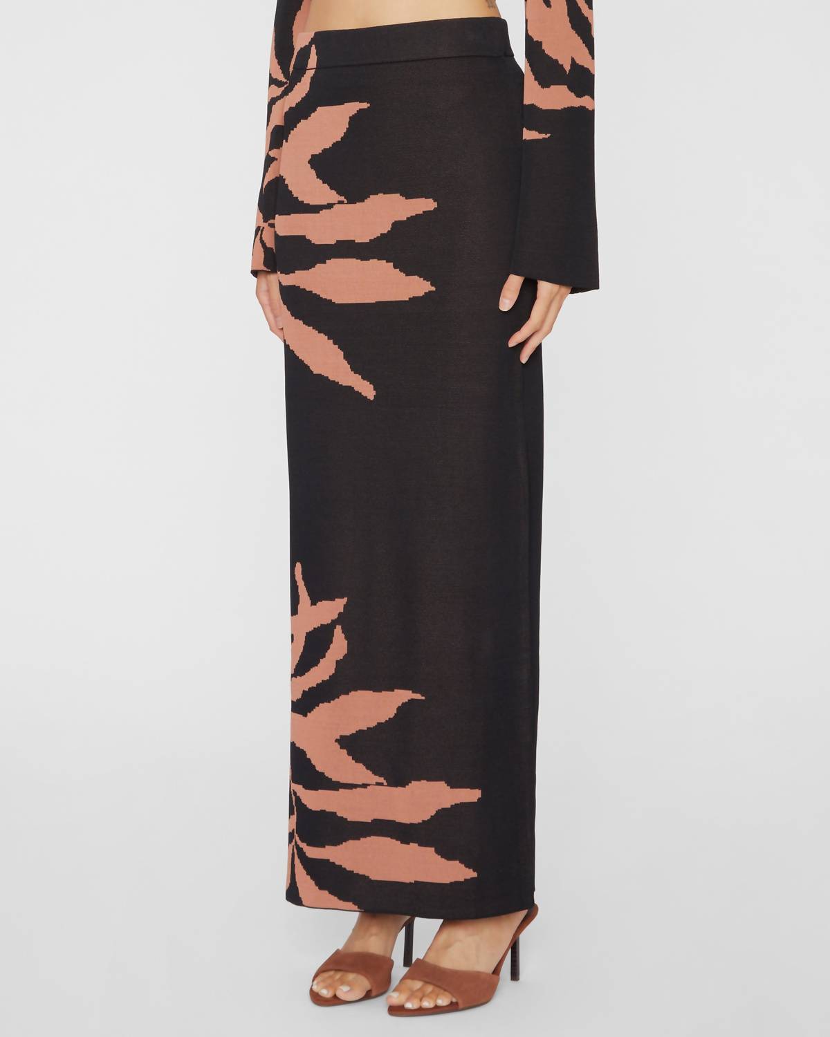 Misa Los Angeles Fira Maxi Skirt in fernal glow - women's skirt - detail view
