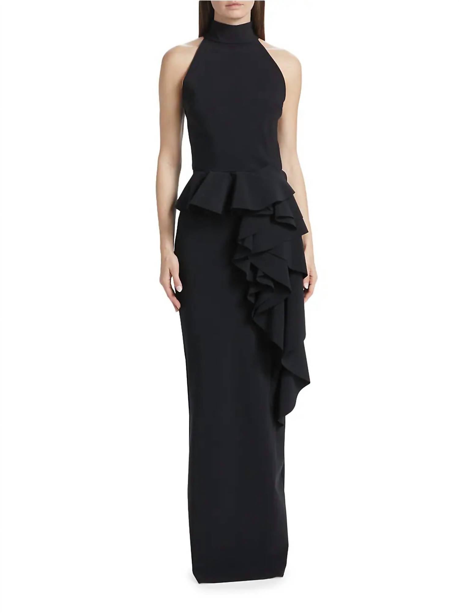 Chiara Boni - Ah Ruffled High-neck Gown