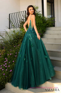 Amarra - 3d Floral Tulle Embellishments Ball Gown