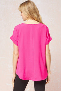 Entro - Short Sleeve Scoop Neck Top