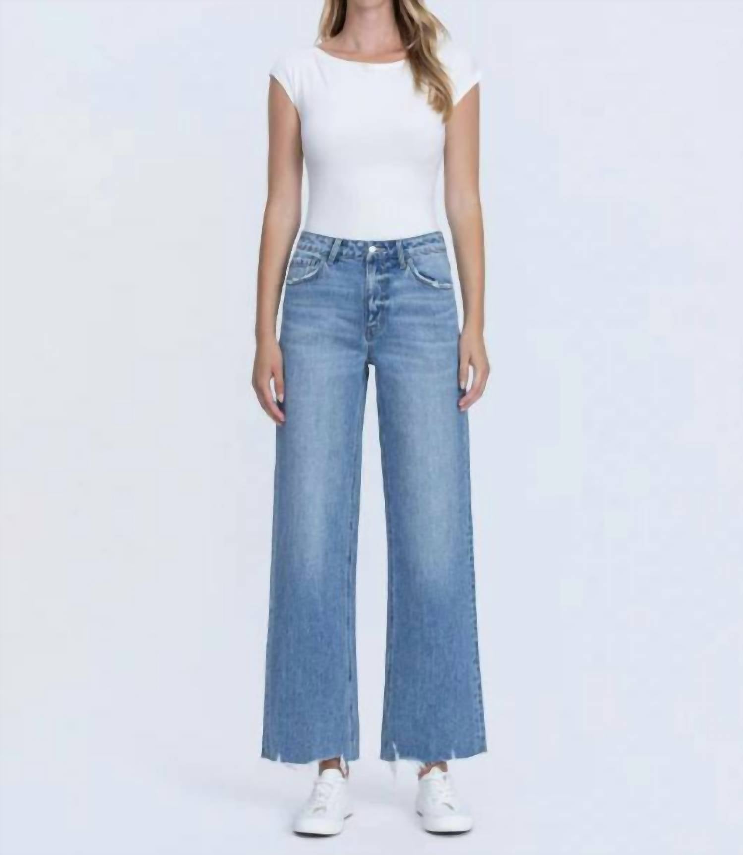 Vervet By Flying Monkey - Carissa High Rise Wide Leg Jeans