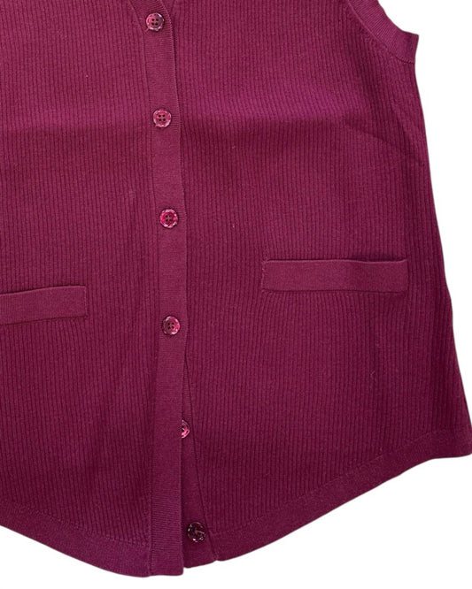 Minnie Rose - Women's Viscose Ribbed Vest With Pockets