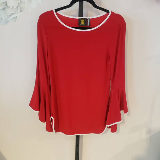 Red Bell Sleeve Top