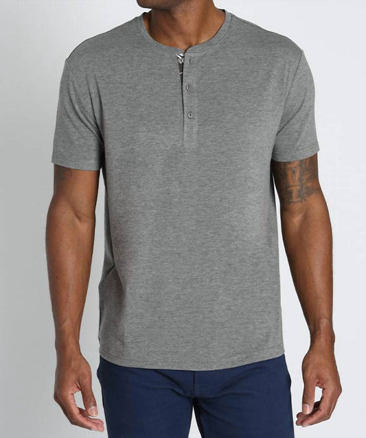 Jachs New York - Stretch Poly Viscose Short Sleeve Henley Tee