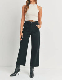 Just Black Denim - Patch Pocket Wide Leg Jeans
