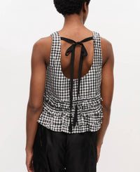 Ganni - Taffeta Checked Top