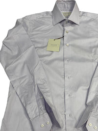 Hagen Men's Super Fine Twill Dress Shirt in grey - men's shirt - detail view
