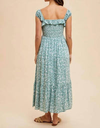 In-Loom - Smocked Floral Print Maxi Dress